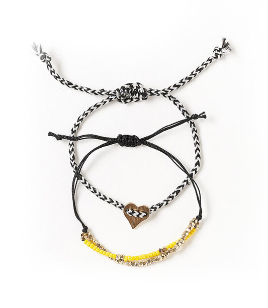 Nitara Heart Beaded Friendship Bracelets Set of 2