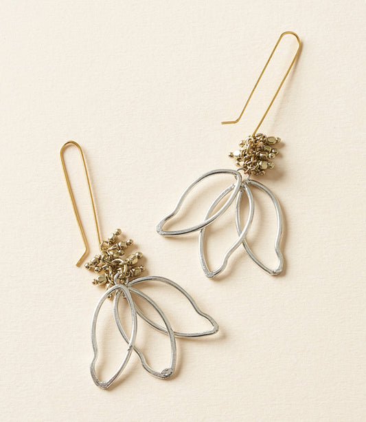Kairavini Lotus Petal Drop Earrings
