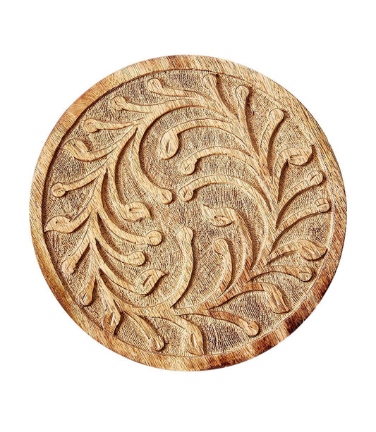 Flora Wooden Trivet - Hand Carved