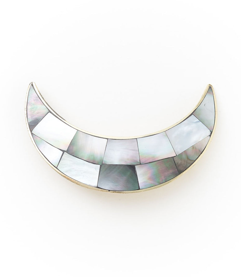 Chandra Crescent Moon Barrette - Mother of Pearl