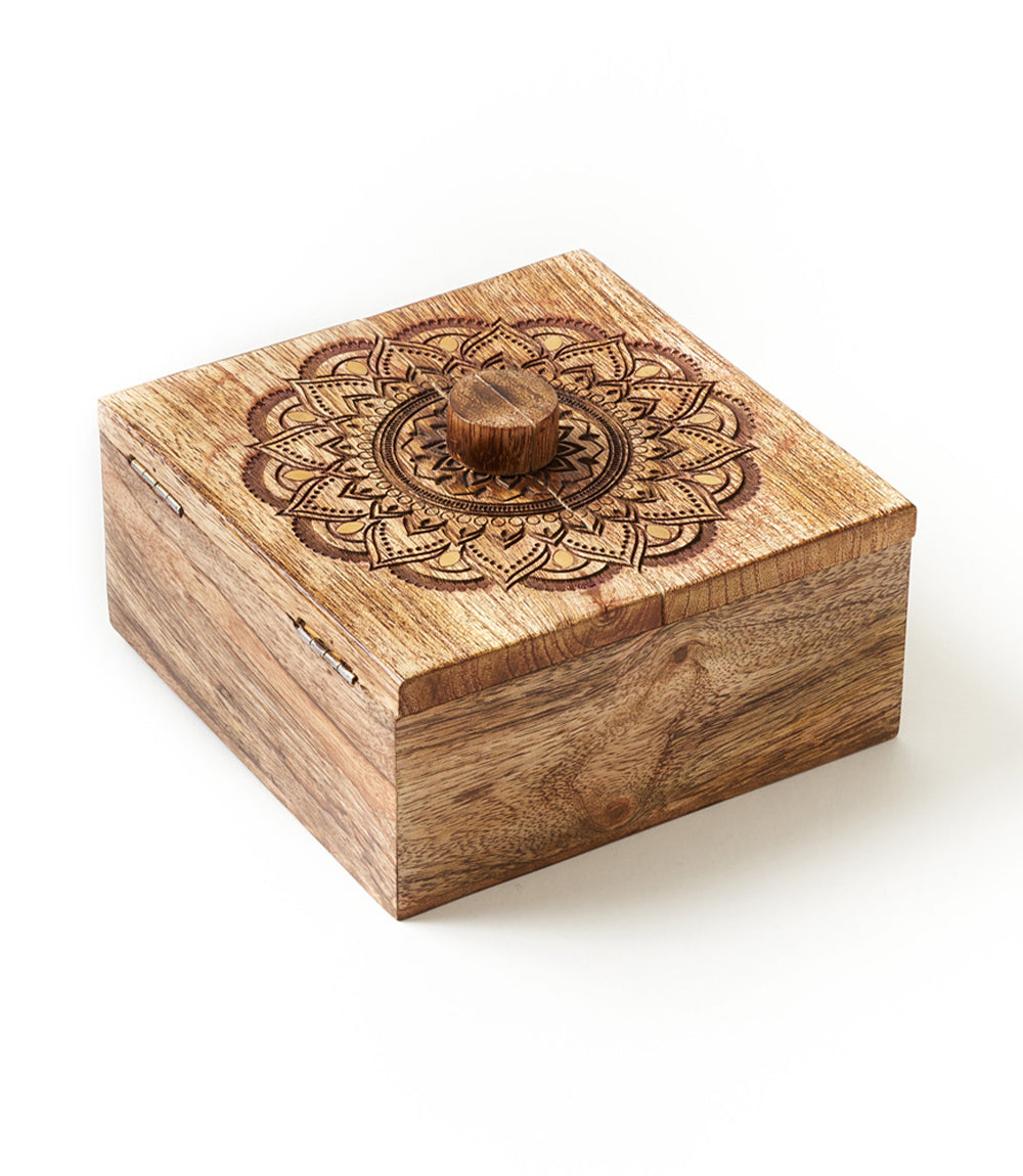 Mandala Keepsake Box - Mango Wood, Fair Trade