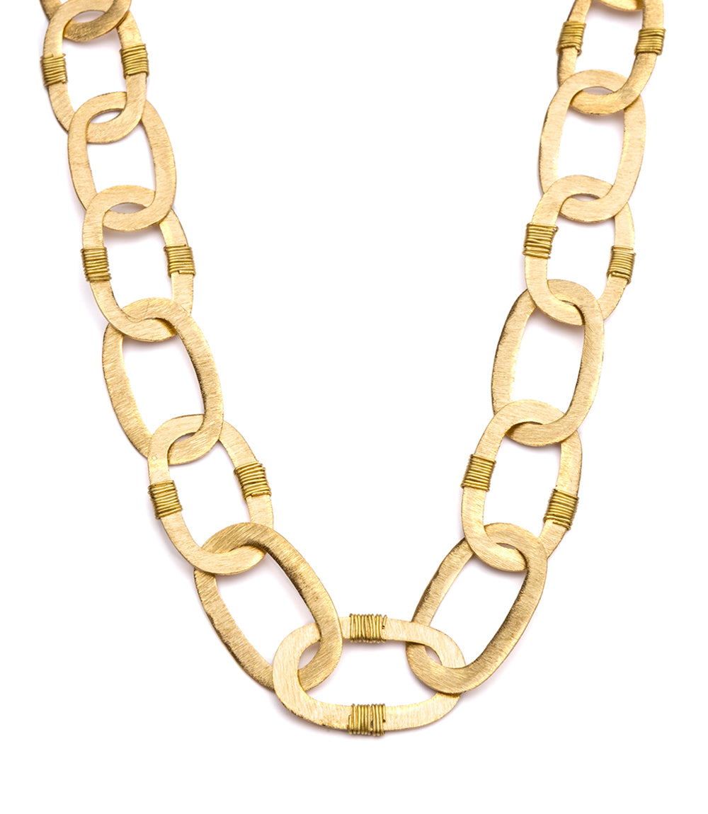 Kaia Gold Wire Wrapped Link Necklace