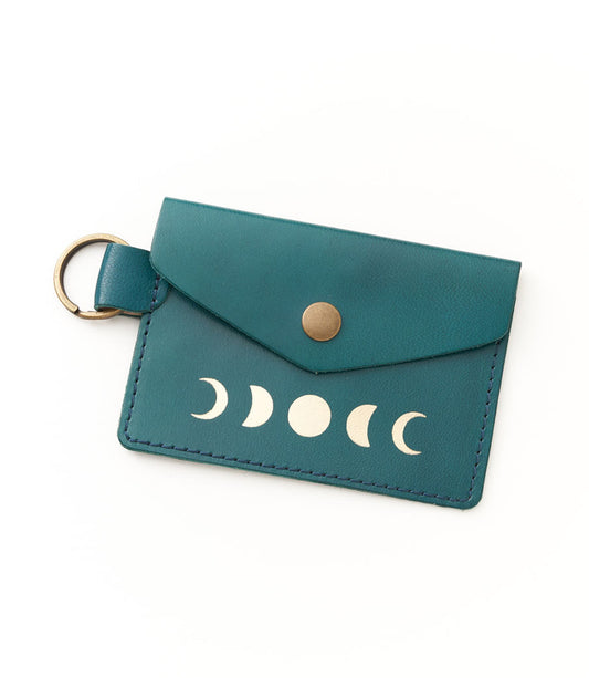 Indukala Moon Leather Card Holder Wallet - Green
