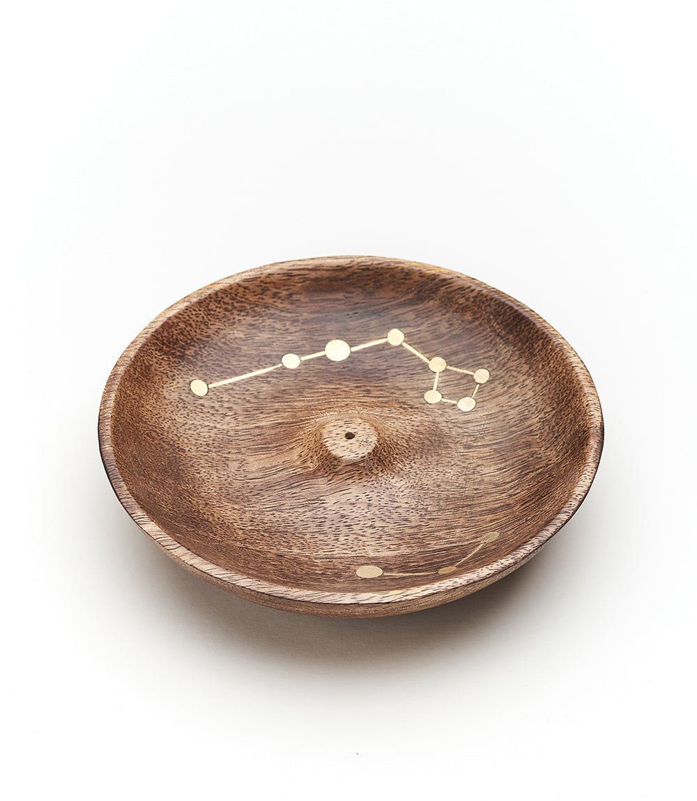 Jyotisha Celestial Round Incense Holder - Wood, Brass