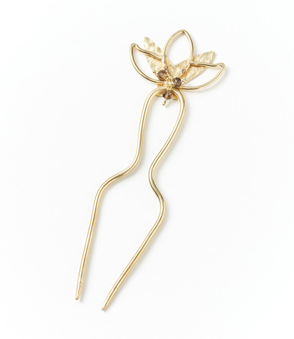 Kairavini Lotus Hair Pin - Gold