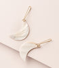 Rajani Crescent Moon Drop Earrings - Mother of Pearl