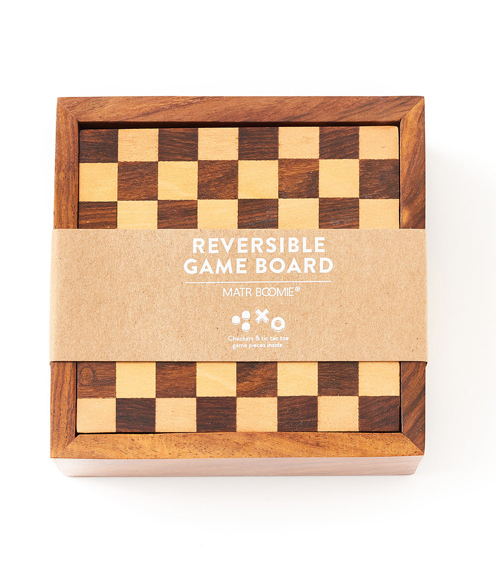 Checkers and Tic Tac Toe Game Set - Handcrafted Wood