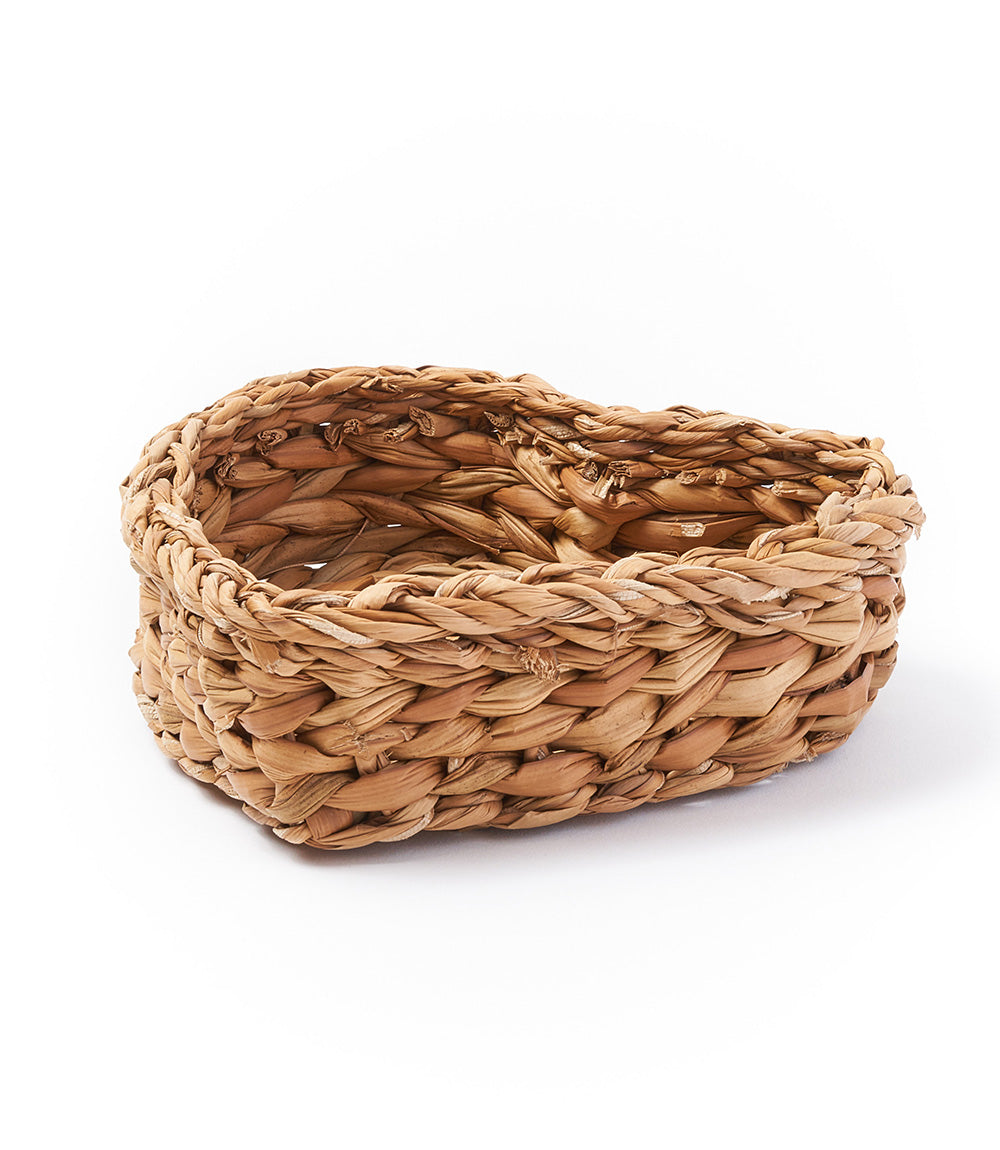 Alaya Heart Natural Fiber Storage Basket Catch All Tray - Hand Woven
