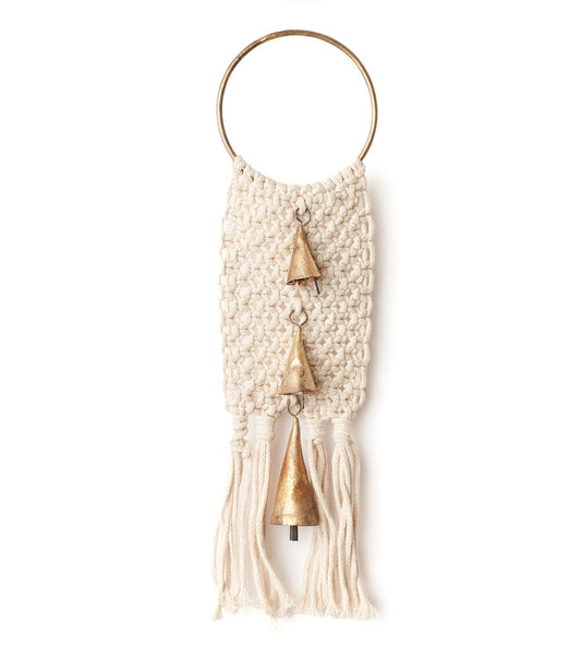 Macrame Cone Bells Door Hanger - Hand Tuned, Fair Trade Home