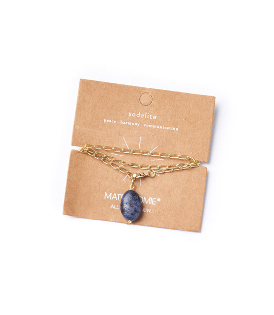 Indali Sodalite Gemstone Drop Necklace - Blue, Semi Precious
