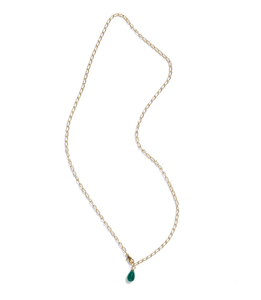 Indali Aventurine Gemstone Drop Necklace - Green, Semi Precious