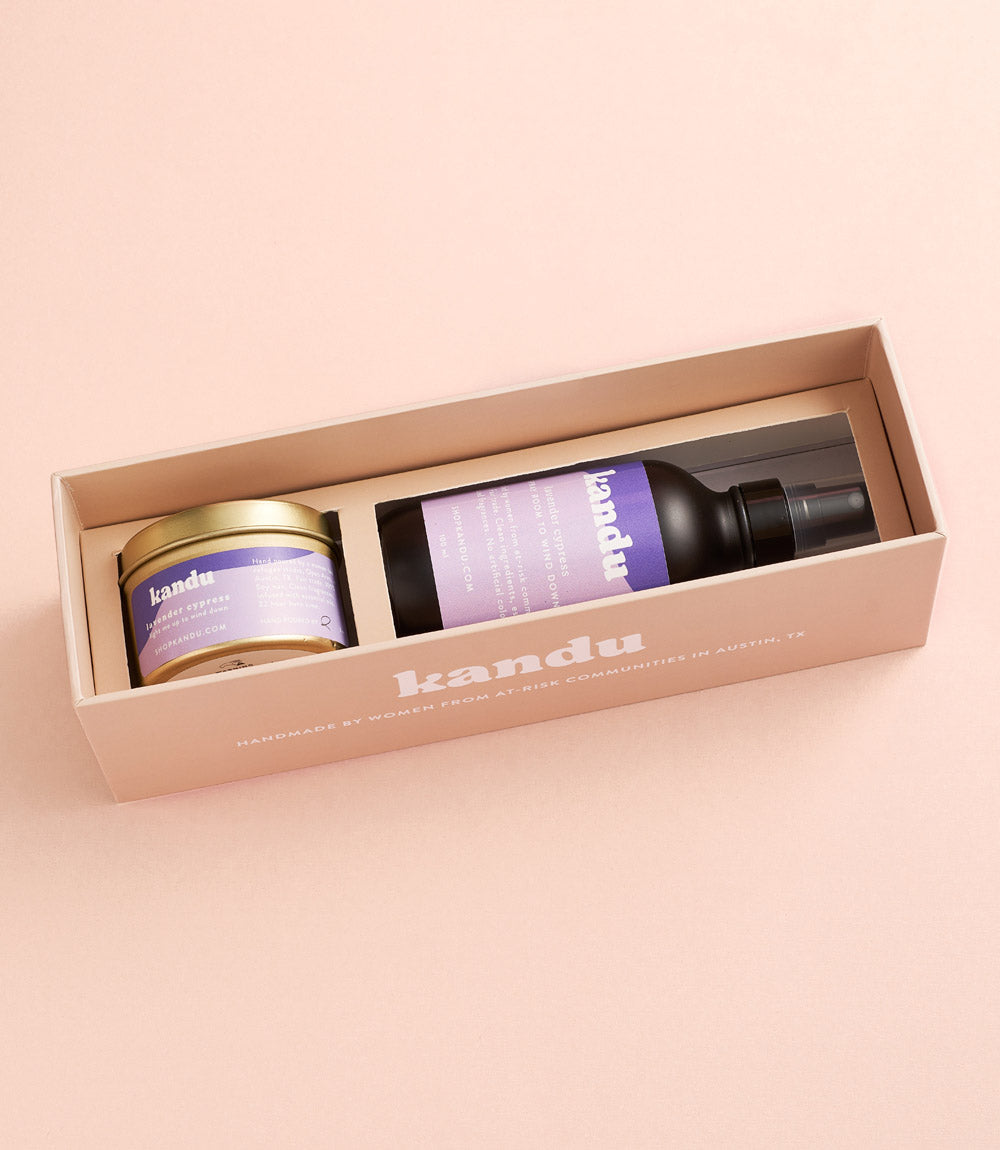 Lavender Cypress Room Spray and Candle Gift Set