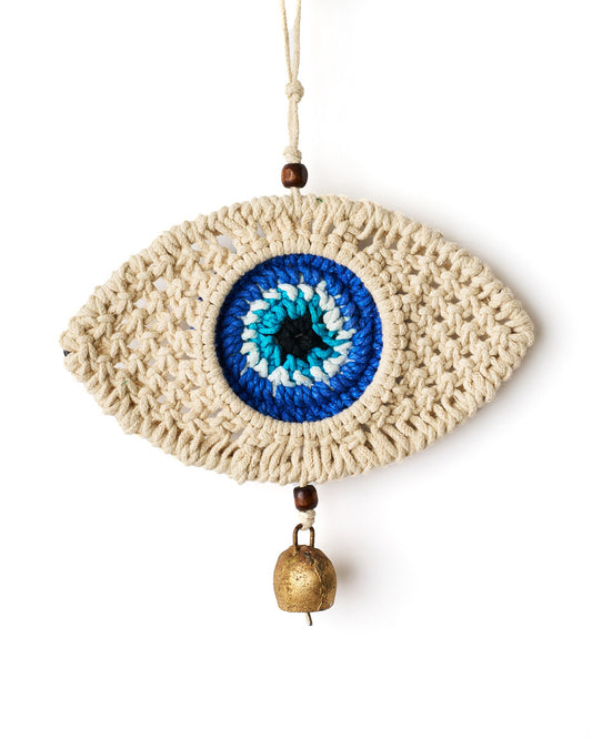 Buna Evil Eye Macrame Wall Hanging - Handmade, Fair Trade