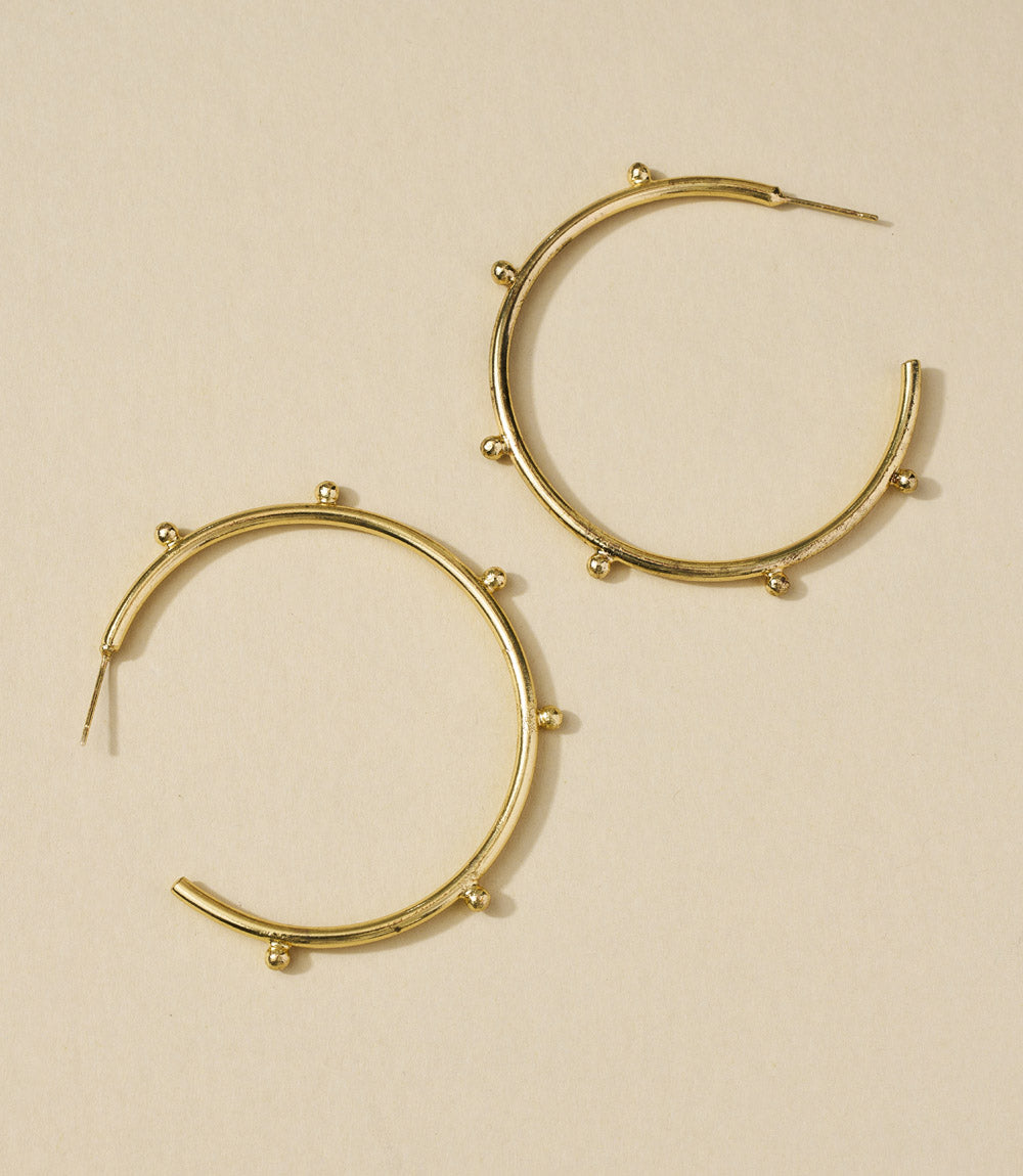 Bhavani Gold Dot Hoop Earrings