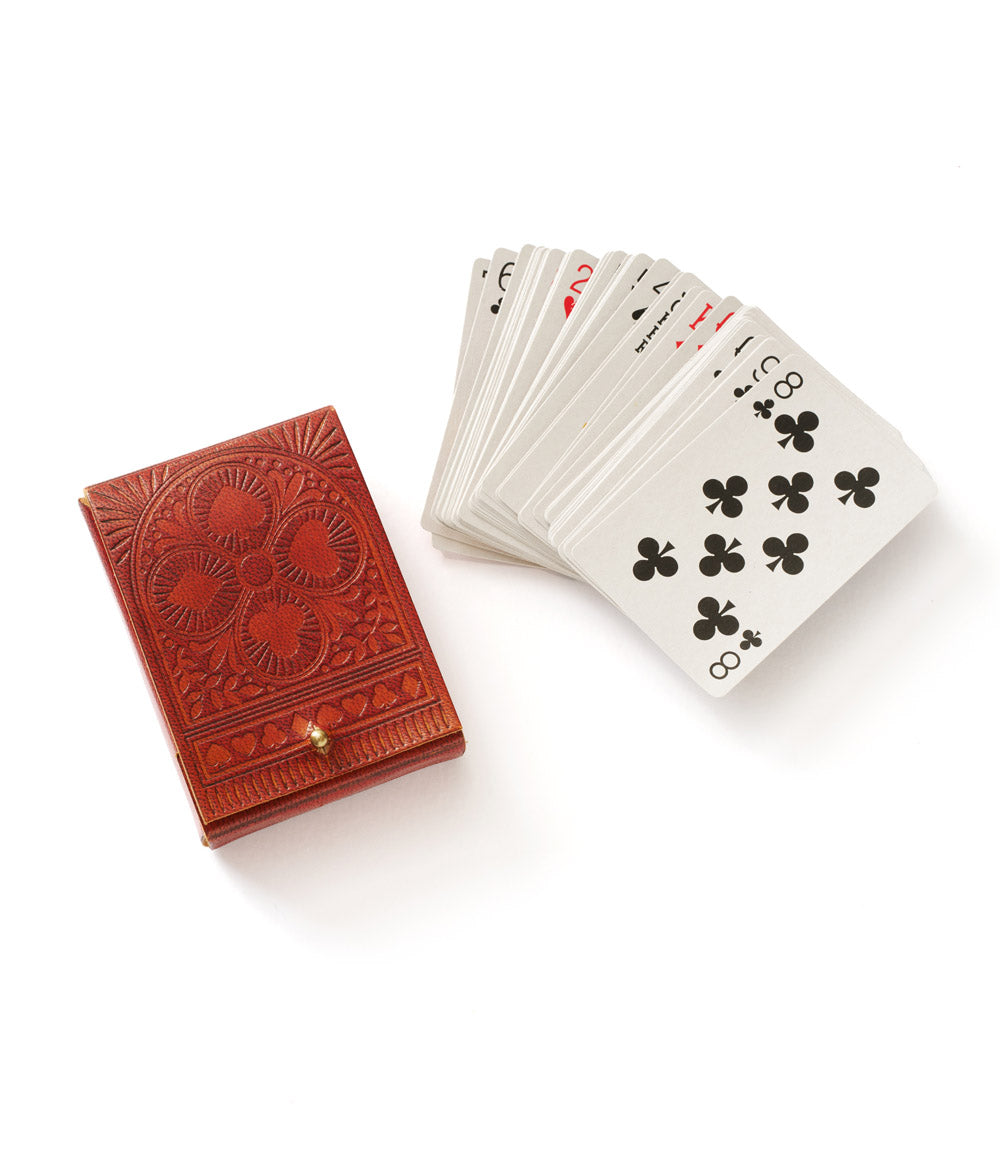 Embossed Leather Playing Cards Set