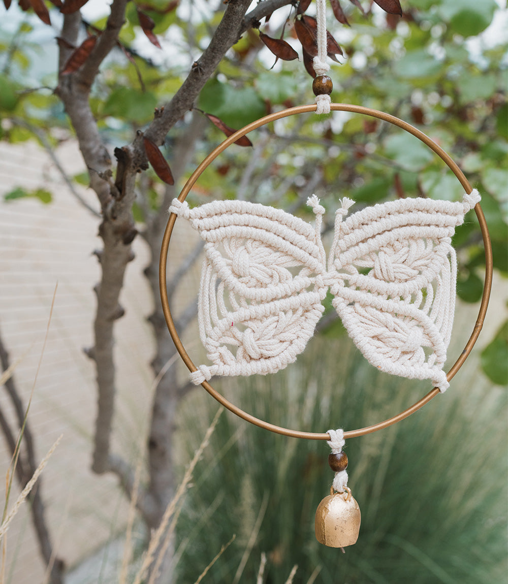 Buna Butterfly Macrame Wall Hanging - Handmade, Fair Trade