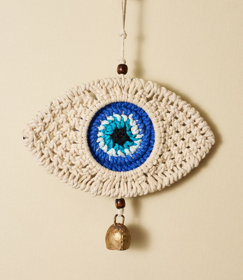 Buna Evil Eye Macrame Wall Hanging - Handmade, Fair Trade