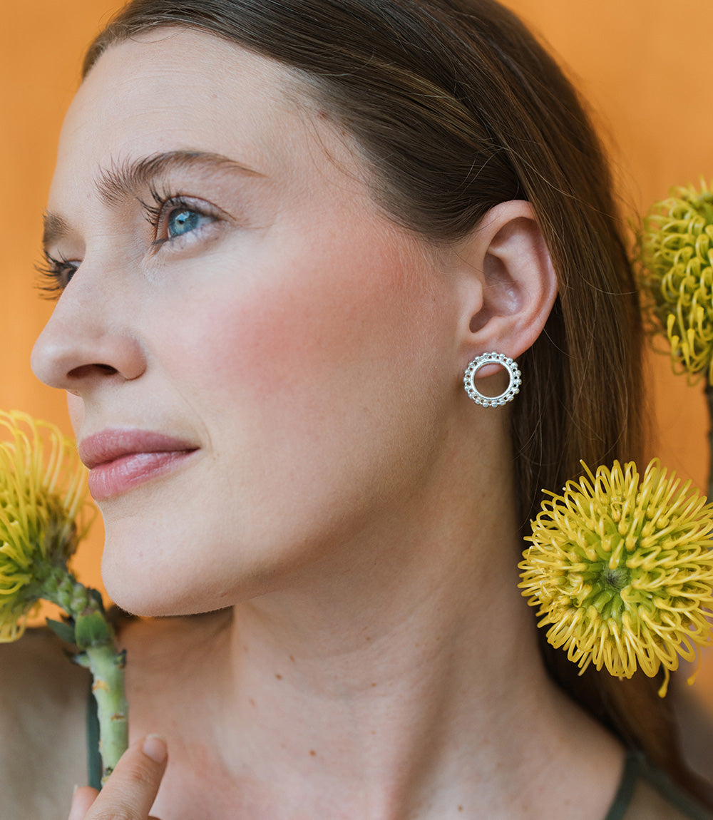 Bhavani Circle & Shield Stud Earrings - Set of 2