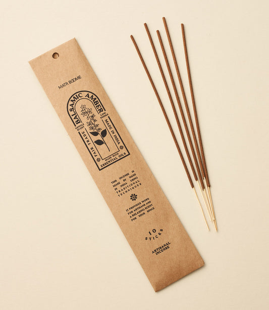 Balsamic Amber Incense - 10 sticks, low smoke