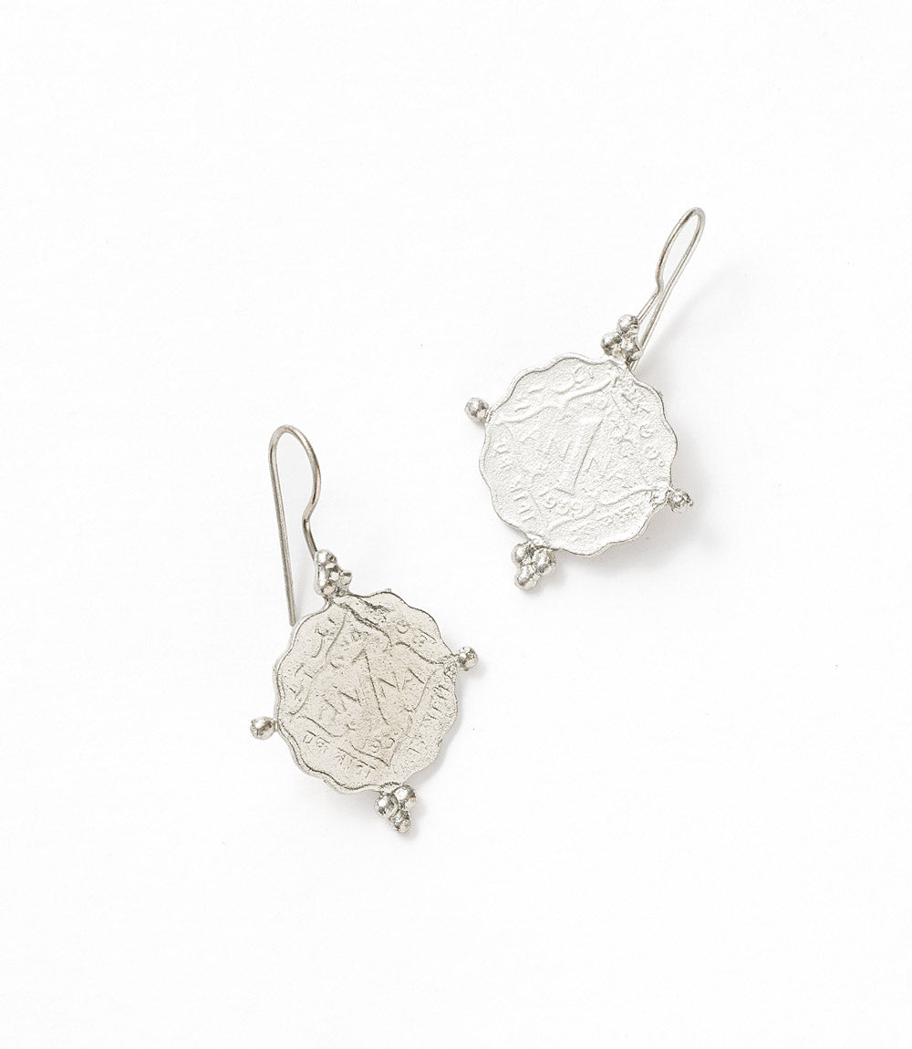 Sikka Silver Coin Drop Earrings - sustainable jewelry