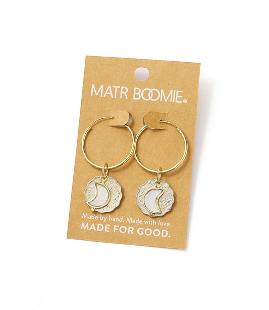 Sikka Coin Dangle Hoop Earrings