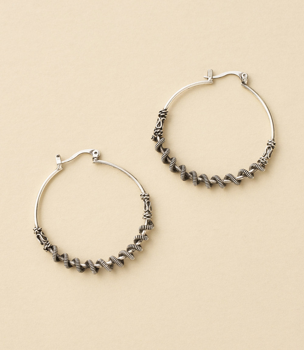 Rani Silver Hoop Earrings - handmade, fair trade