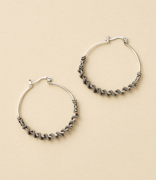 Rani Hoop Earrings - Silver Tone