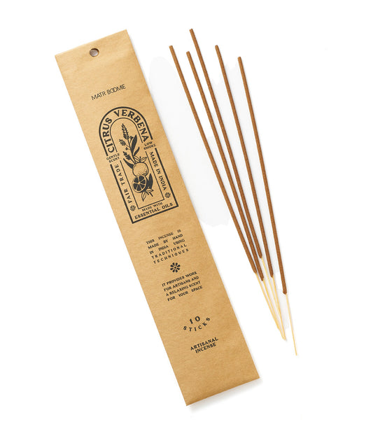 Citrus Verbena Incense - 10 sticks, low smoke