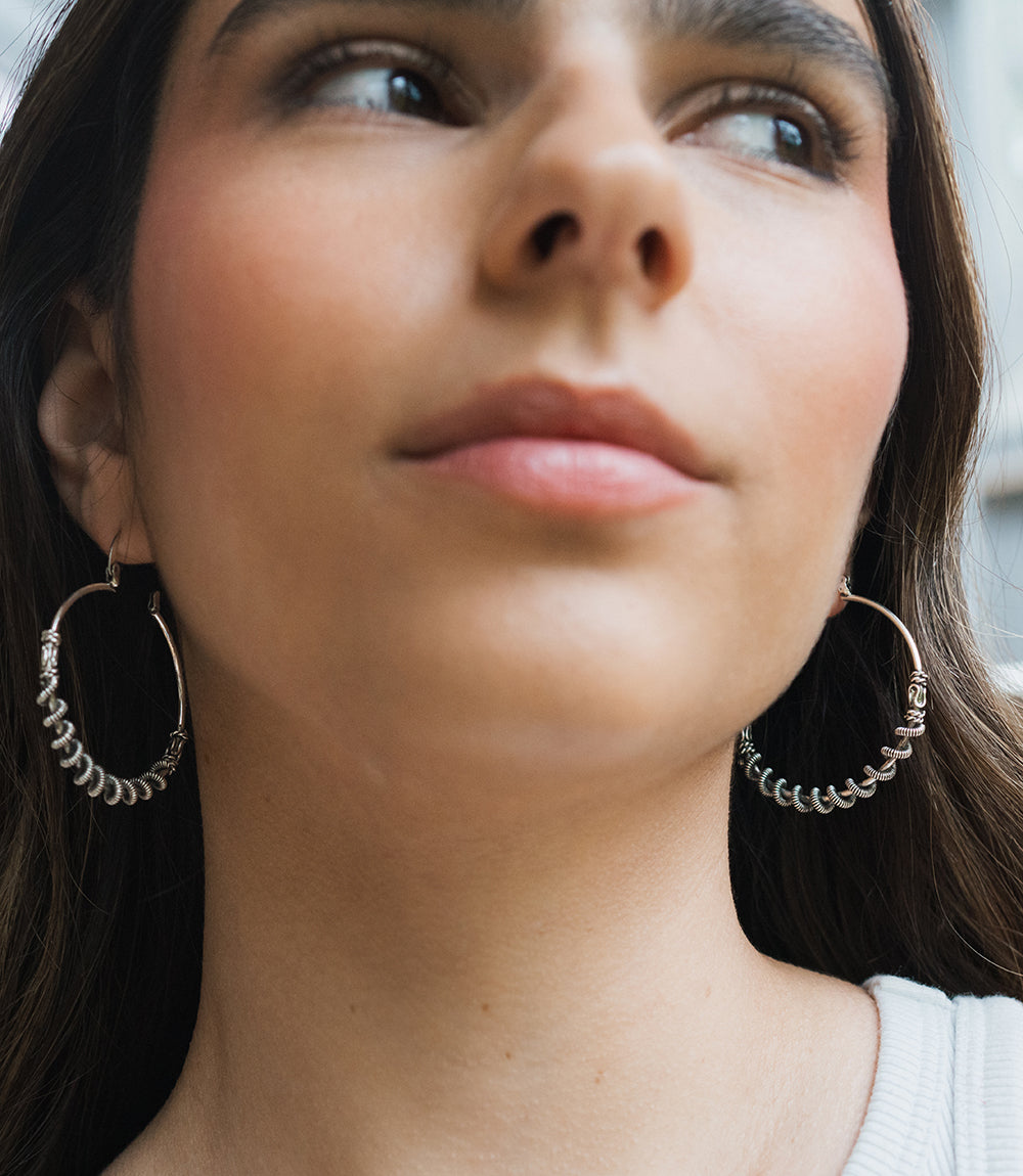 Rani Silver Hoop Earrings - handmade, fair trade