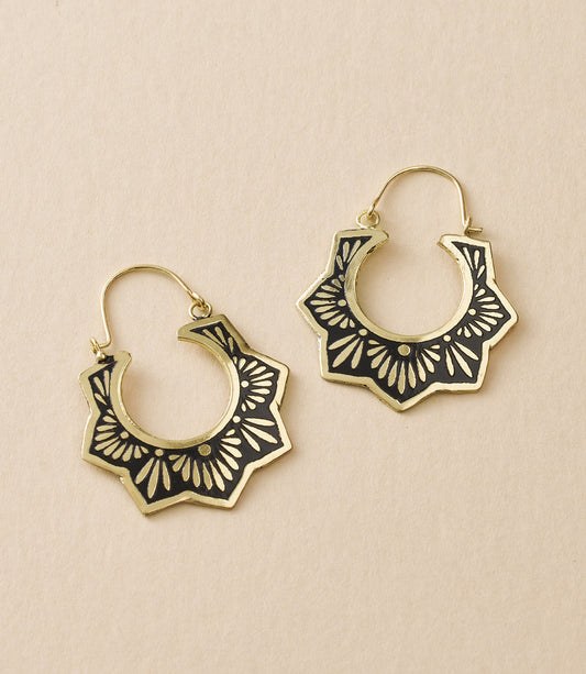 Nisha Lotus Hoop Earrings