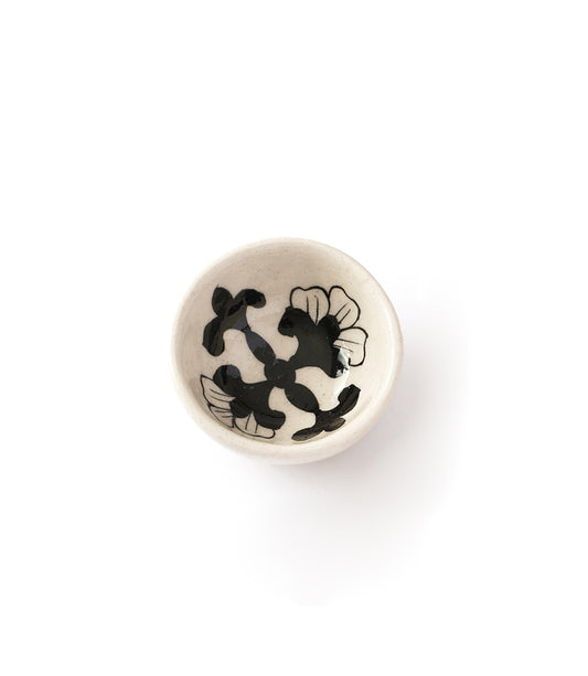 Lalita Ceramic Trinket Dish - Hand-Painted Black, White