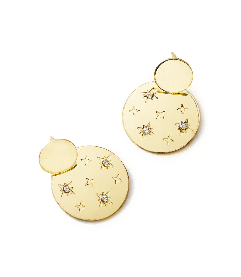 Sitara Starry Double Circle Dangle Earrings