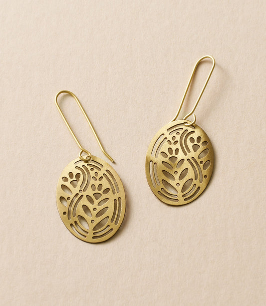 Adhya Cutout Oval Drop Hook Earrings