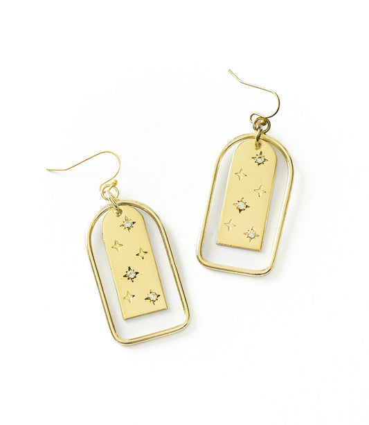 Sitara Starry Archway Earrings - Handmade, Gold