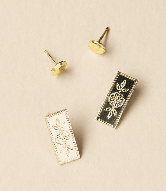 Haveli Etched Earring Set, Set of 2