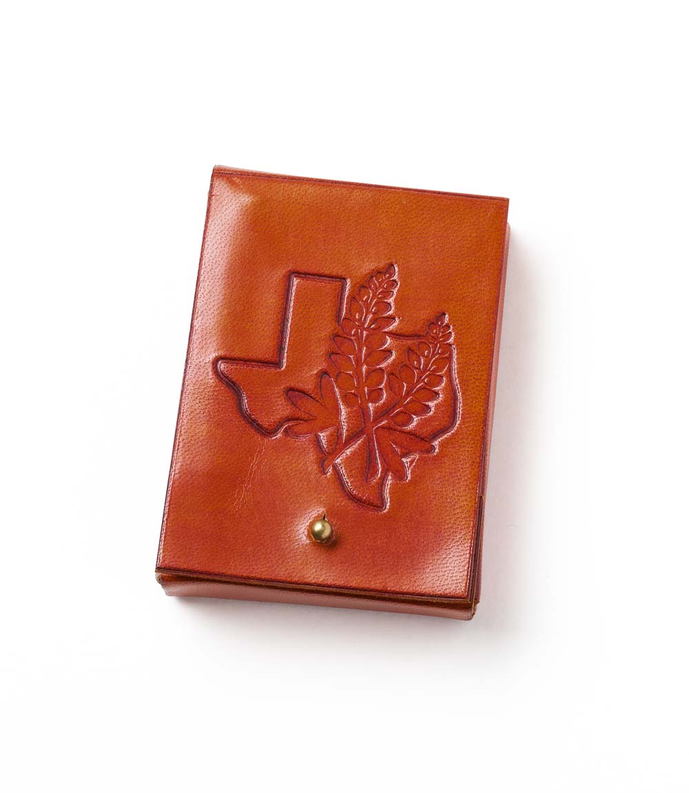 Texas Bluebonnet Leather Playing Cards Set