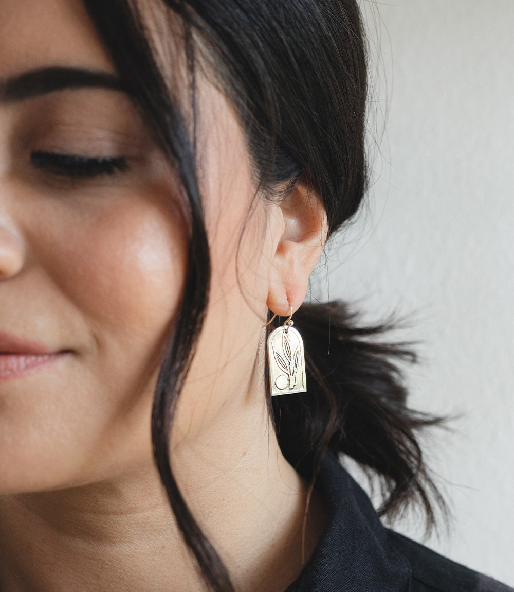 Patra Leaf Drop Earrings