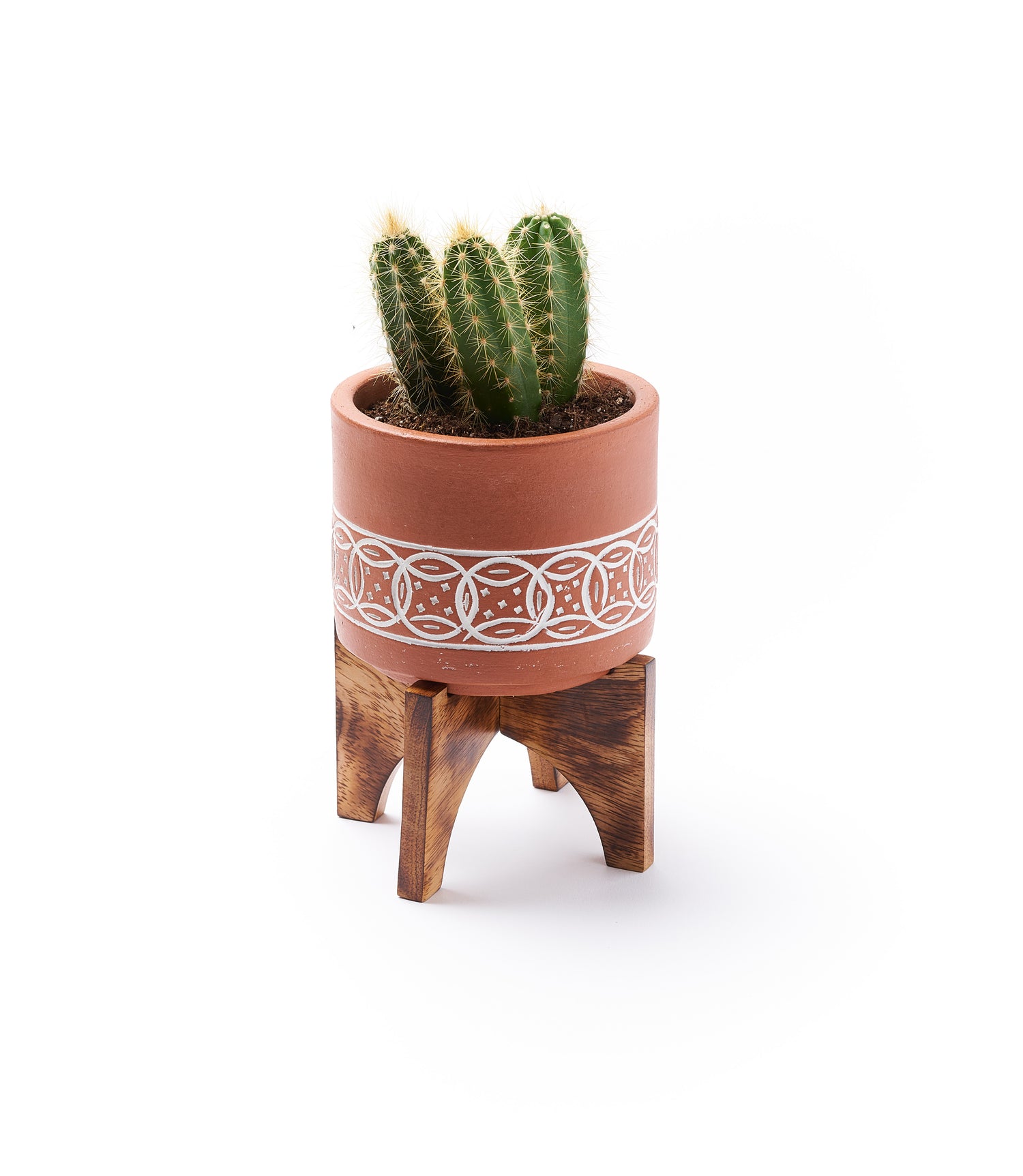 wood plant pot Daksha Terracotta Plant Pot with Wood Stand