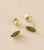 Nisha Ball and Oval Stud Earrings
