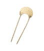 Hammered Crescent Brass Hair Pin - Gold