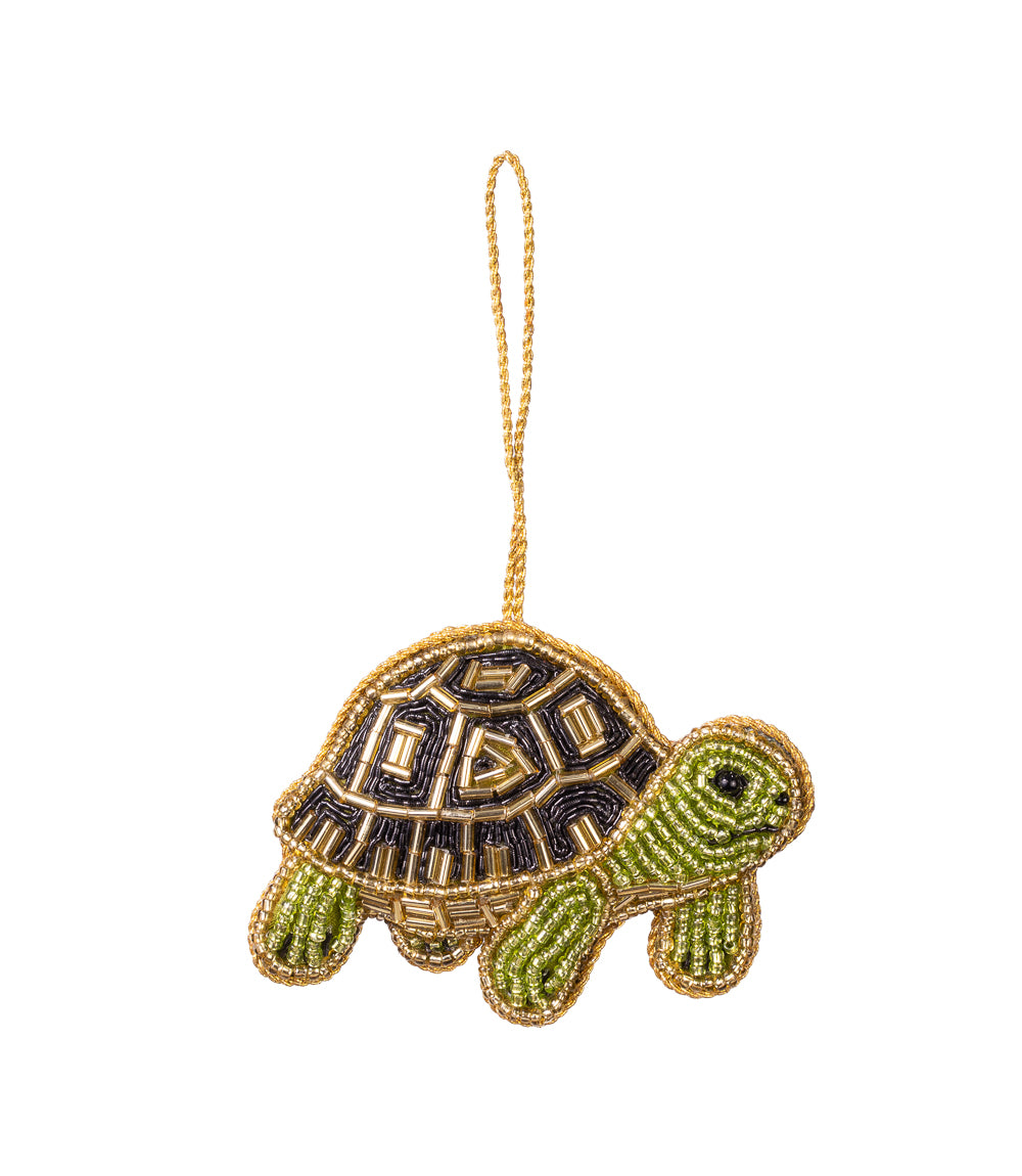 Larissa Turtle Ornament - Hand Embroidered