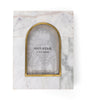 Sammita Arch 4x6 White Picture Frame - Carved Marble Brass Inlay