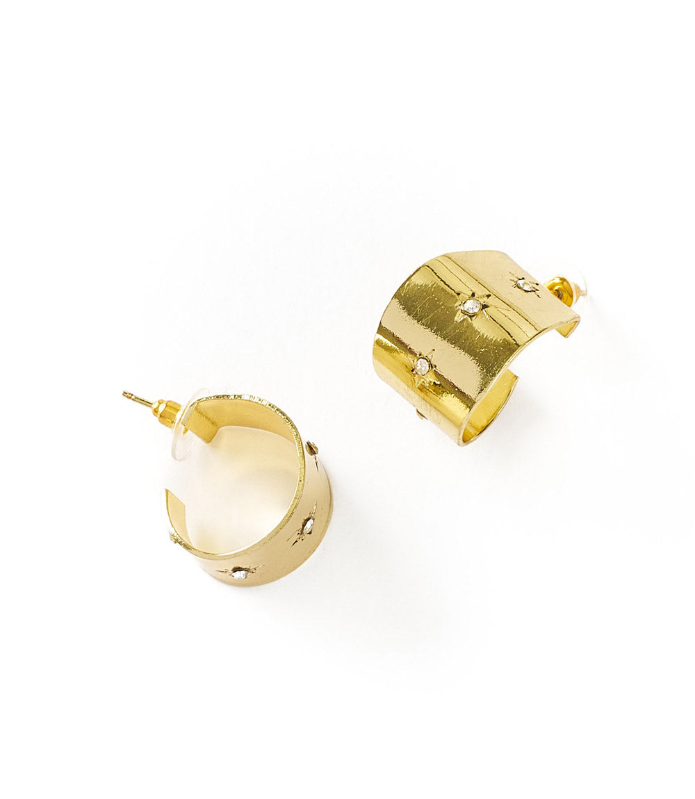 Sitara Starry Studded Round Hoop Earrings