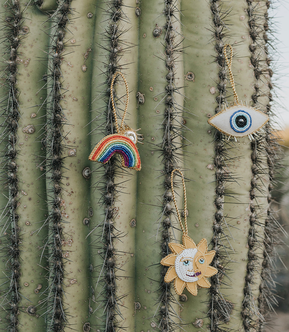 Larissa Evil Eye Ornament - Hand Embroidered