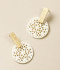 Charu Filigree Bone and Brass Bar Stud Drop Earrings