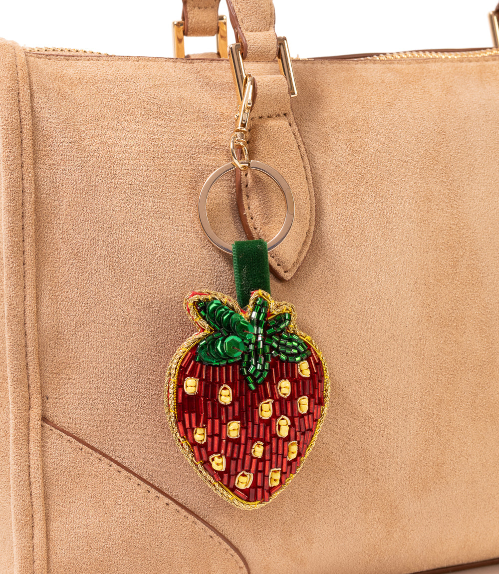 Raksha Strawberry Bag Charm Keychain