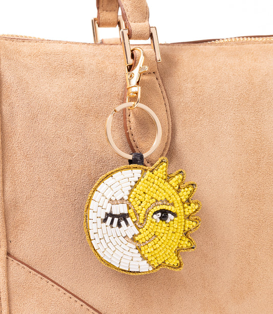 Raksha Sun & Moon Bag Charm Keychain