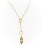 Ruchi Crescent Moon Charm Dainty Drop Lariat Necklace