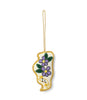 Illinois State Blue Violet Beaded Fabric Ornament - Embroidered