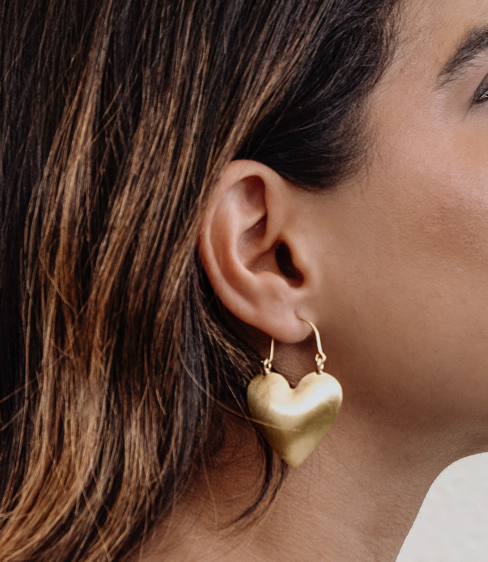 Pratima Heart Hoop Earrings